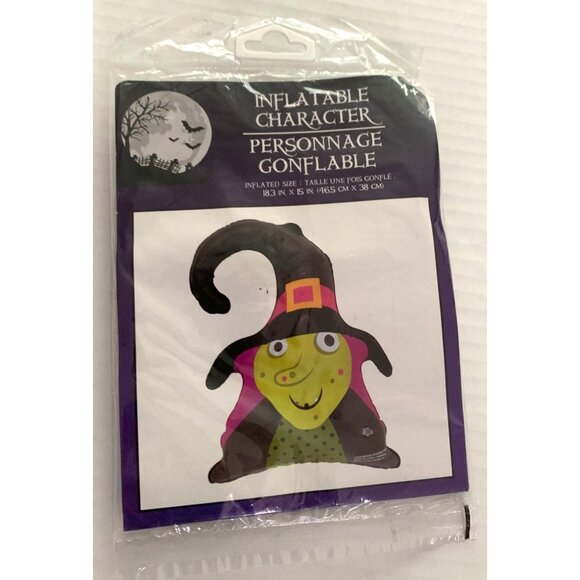 New Inflatable Witch Party Decor Decoration 18.3 in x 15 in Halloween - Picture 1 of 2
